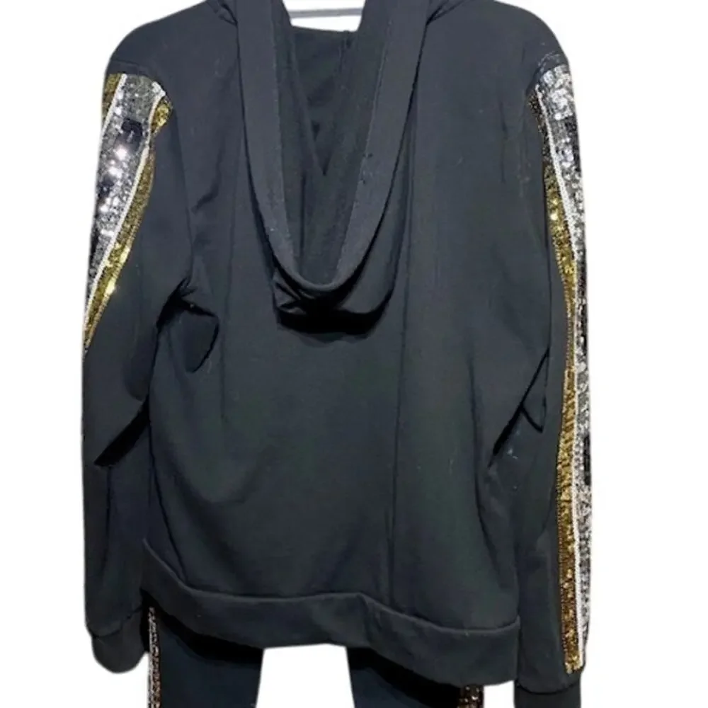 VS Pink Silver and Gold Sequin 2 Piece warm up suit RARE - Picture 8 of 10
